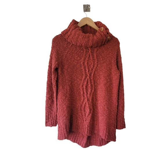 MOTH‎ Tunic Sweater  SMALL Anthropologie Cable Knit Orange - Picture 4 of 7